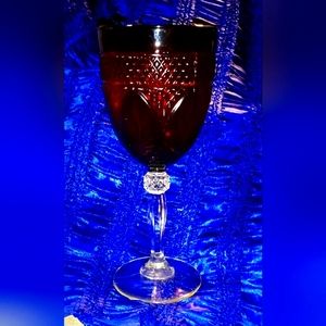 Vintage Ruby Wine Goblet